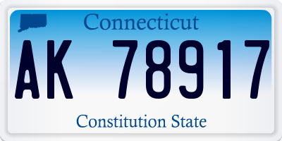 CT license plate AK78917