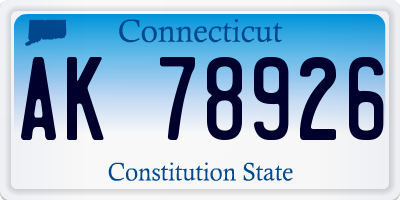 CT license plate AK78926