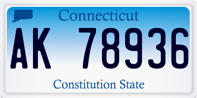 CT license plate AK78936
