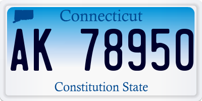 CT license plate AK78950