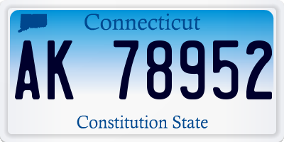 CT license plate AK78952