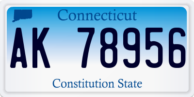 CT license plate AK78956