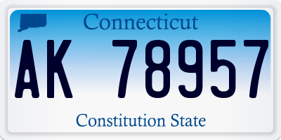 CT license plate AK78957