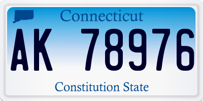 CT license plate AK78976