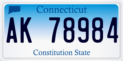CT license plate AK78984