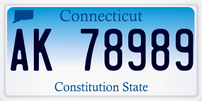 CT license plate AK78989