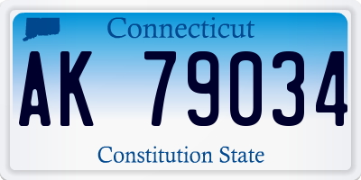 CT license plate AK79034