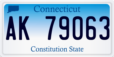 CT license plate AK79063