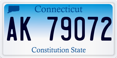 CT license plate AK79072