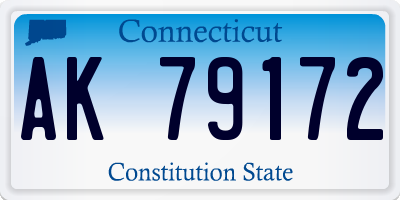 CT license plate AK79172