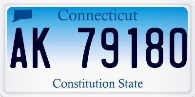 CT license plate AK79180