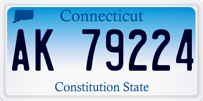 CT license plate AK79224