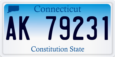 CT license plate AK79231
