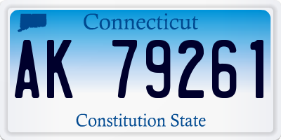 CT license plate AK79261
