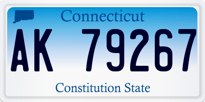 CT license plate AK79267