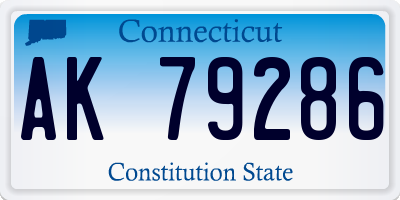 CT license plate AK79286