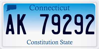 CT license plate AK79292