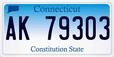 CT license plate AK79303