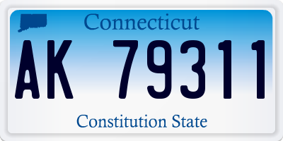 CT license plate AK79311