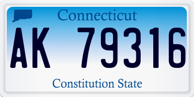CT license plate AK79316