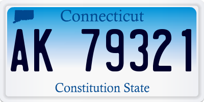 CT license plate AK79321