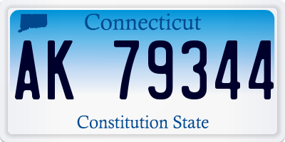 CT license plate AK79344