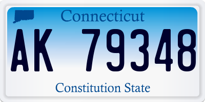 CT license plate AK79348