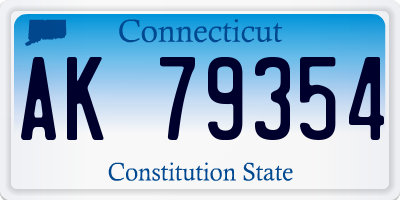 CT license plate AK79354