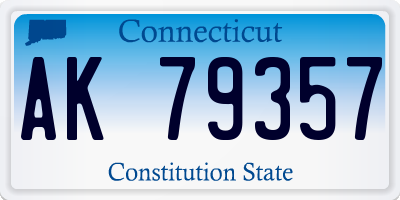 CT license plate AK79357
