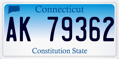 CT license plate AK79362