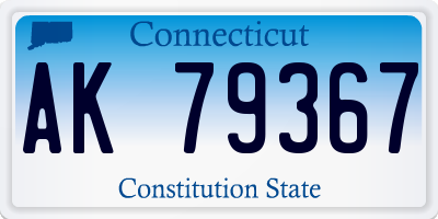 CT license plate AK79367