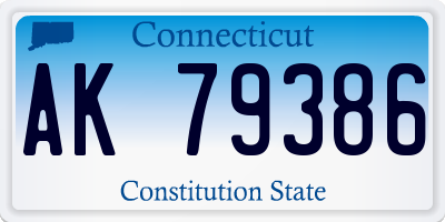 CT license plate AK79386