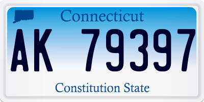 CT license plate AK79397