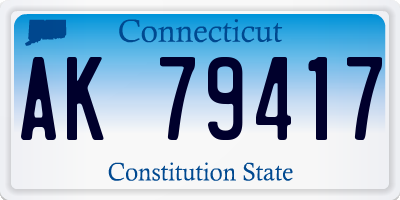 CT license plate AK79417