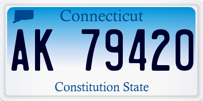 CT license plate AK79420
