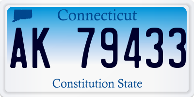 CT license plate AK79433