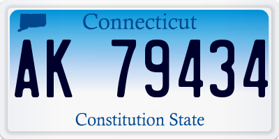 CT license plate AK79434