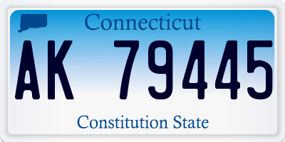 CT license plate AK79445