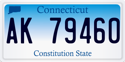 CT license plate AK79460