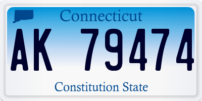 CT license plate AK79474