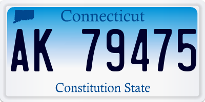 CT license plate AK79475