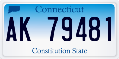 CT license plate AK79481