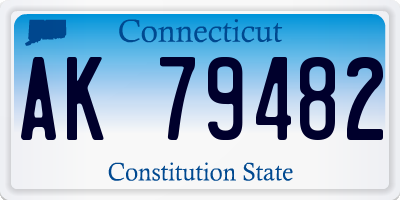 CT license plate AK79482