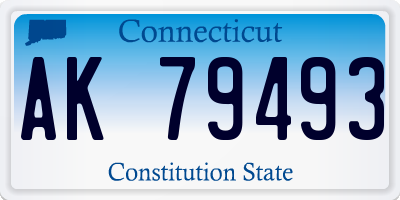 CT license plate AK79493