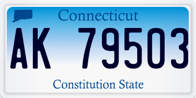 CT license plate AK79503
