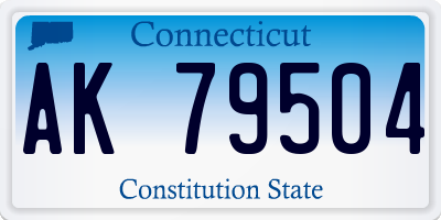 CT license plate AK79504