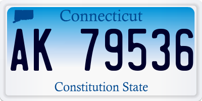 CT license plate AK79536