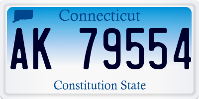 CT license plate AK79554