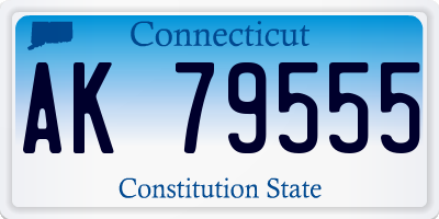 CT license plate AK79555