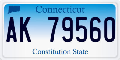CT license plate AK79560